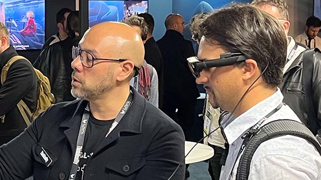 The ThinkReality A3 glasses are comfortable to wear and also work with an Android phone so that you can move freely around while visualizing data and designs in an AR environment.