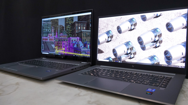 The ZBook Fury (left) and ZBook Studio (right) support the NVIDIA RTX A5000 graphics processor for excellent GPU performance. The Fury G8, however, supports 4x the memory and 4x the SSD storage compared to the Studio G8.
