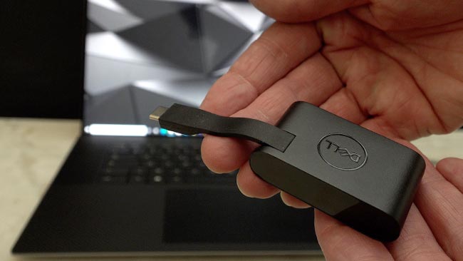 Dell’s Thunderbolt to USB and HDMI adapter ships with both workstations