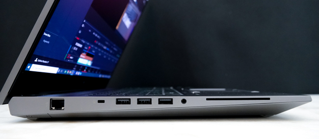 ZBook Fury G8 with an RJ45 connector, a security lock, three USB ports, an audio & microphone jack, and a SmartCard Reader